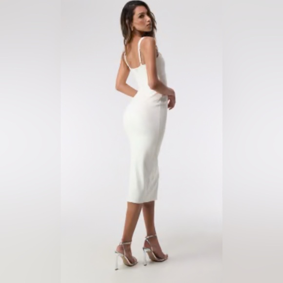 Good American Ribbed Fitted White Dress‎ Size 1 or Small - Picture 1 of 7